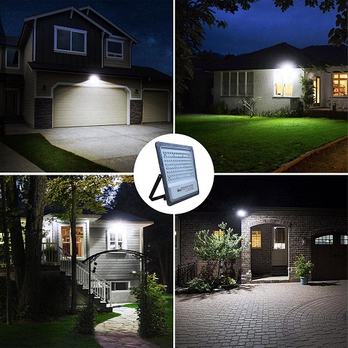 100 Watt Rechargeable Solar LED Flood Light with 2500 mah Battery - Lithium, HP-F100Li - ECO Plus 1 Pcs Charger Adapter